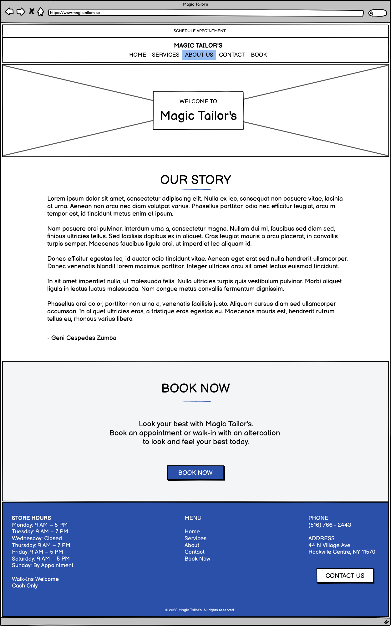 Magic Tailor's About Page