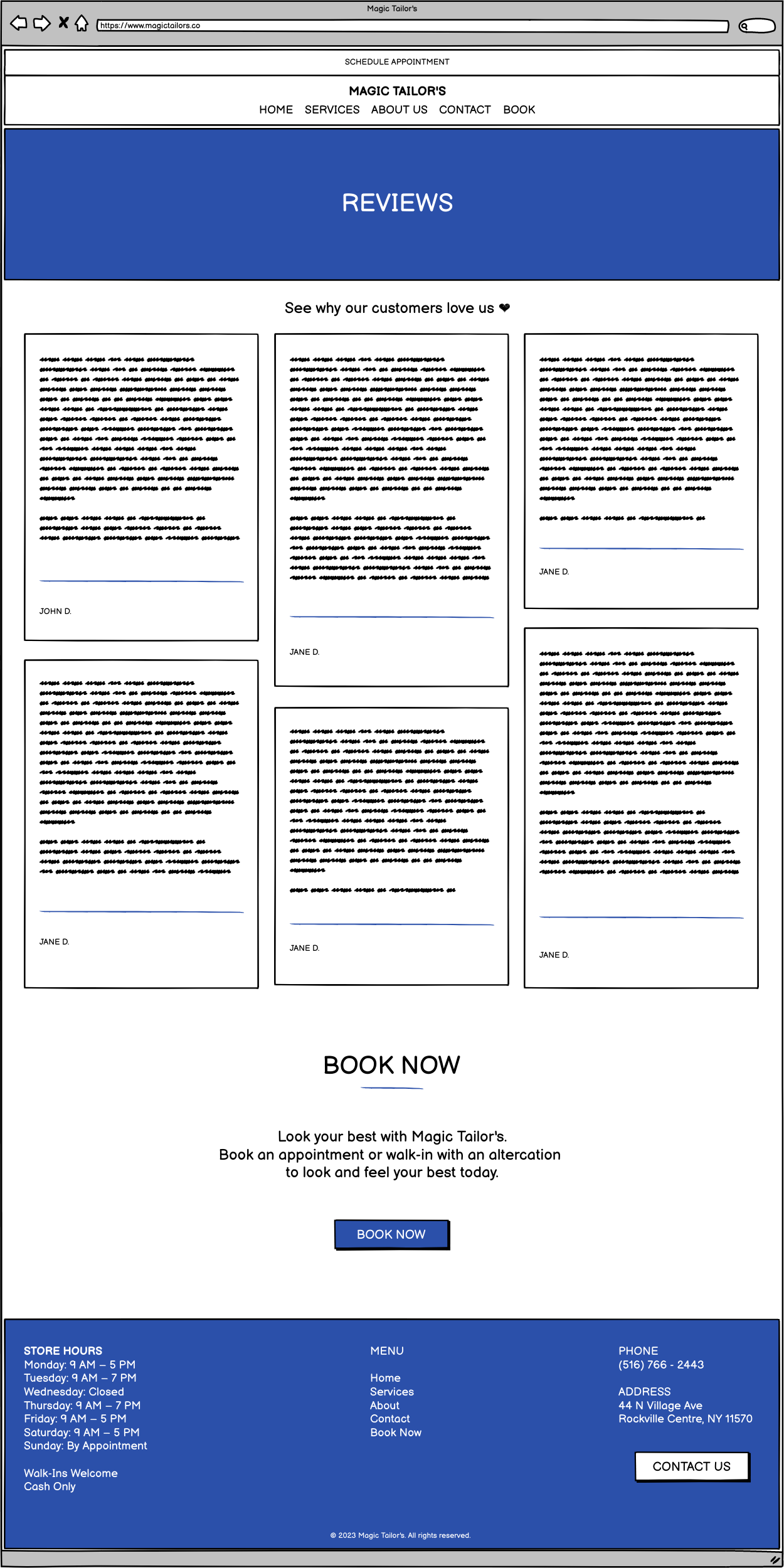 Magic Tailor's Reviews Page