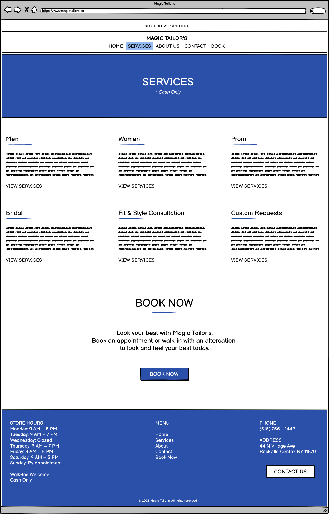 Magic Tailor's Services Page